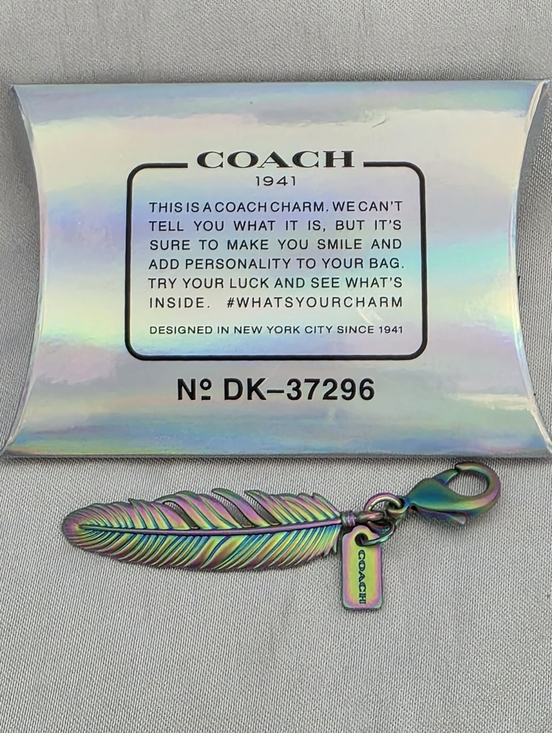 Coach Accessories - RARE Coach Iridescent Feather Charm Keychain DK-37296